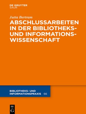 cover image of Abschlussarbeiten in der Bibliotheks- und Informationswissenschaft